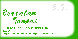 bertalan tompai business card